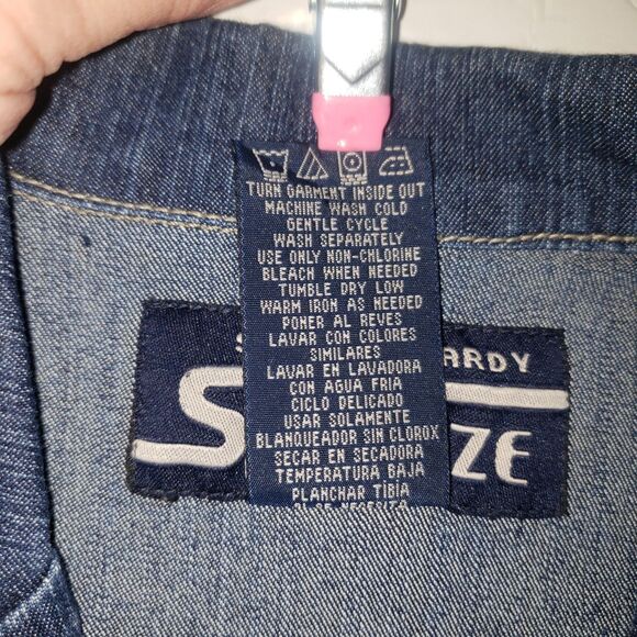 Vintage 90's Y2K SQUEEZE JEANS Stretch Denim Zip Front Jumpsuit Juniors Size 1/2 - Picture 5 of 7